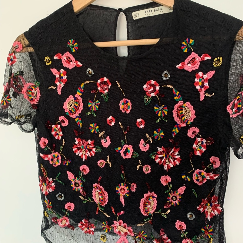 Zara Beaded Sequin Top